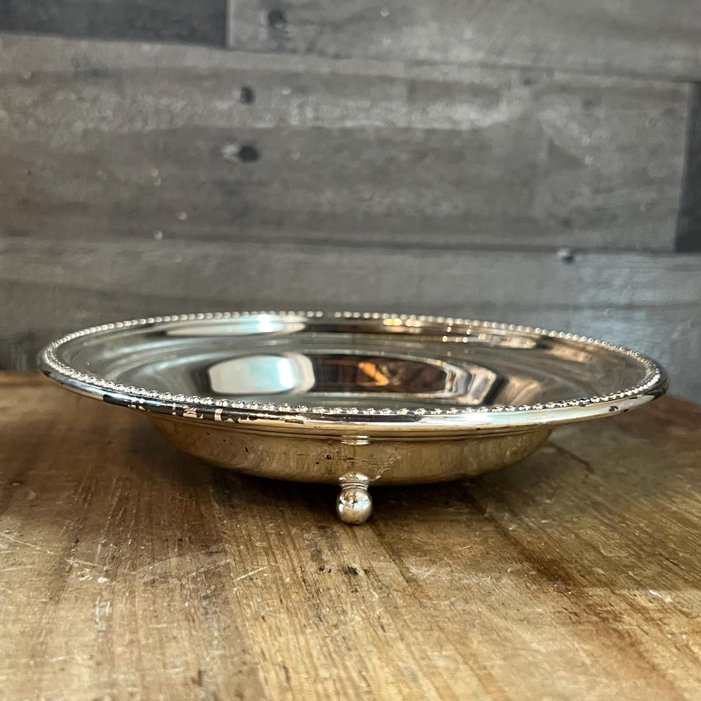 Vintage Silverplated Tri Footed Bowl