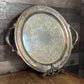 Vintage Handled Round Silverplated Serving Tray