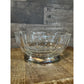 Crystal Glass Bowl with Silverplated Pedestal Base