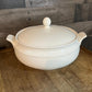 White Round Handled Lidded Casserole Dish - Vegetable Dish