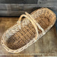 Woven Wicker Rattan Long Handled Basket - Flower Trug - Bread Basket