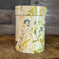Vintage IRA Denmark Floral Cylinder Lidded Tin Jar