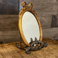Vintage Bow Accent Oval Italian Gilded Mirror