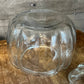 Vintage clear glass pumpkin candy dish with lid