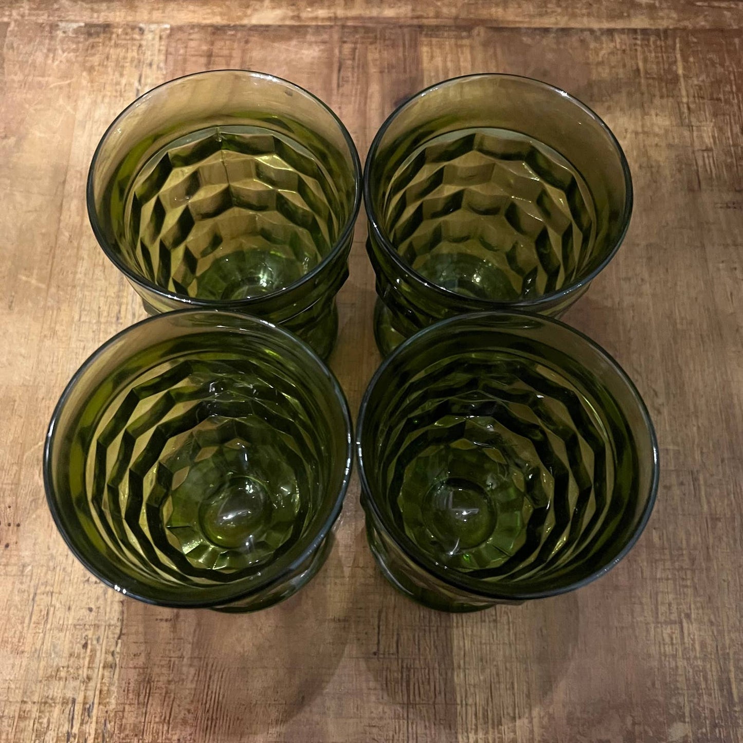 Colony Whitehall Green Avocado Footed Tumblers - Set of 4