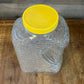 Anchor Hocking Soreno pattern clear glass refrigerator jar with yellow lid