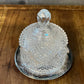 Crystal dome server with Godinger silver plate saucer