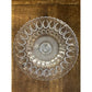 Clear glass thumbprint diamond point pattern round pedestal cake stand - fruit stand - dessert stand