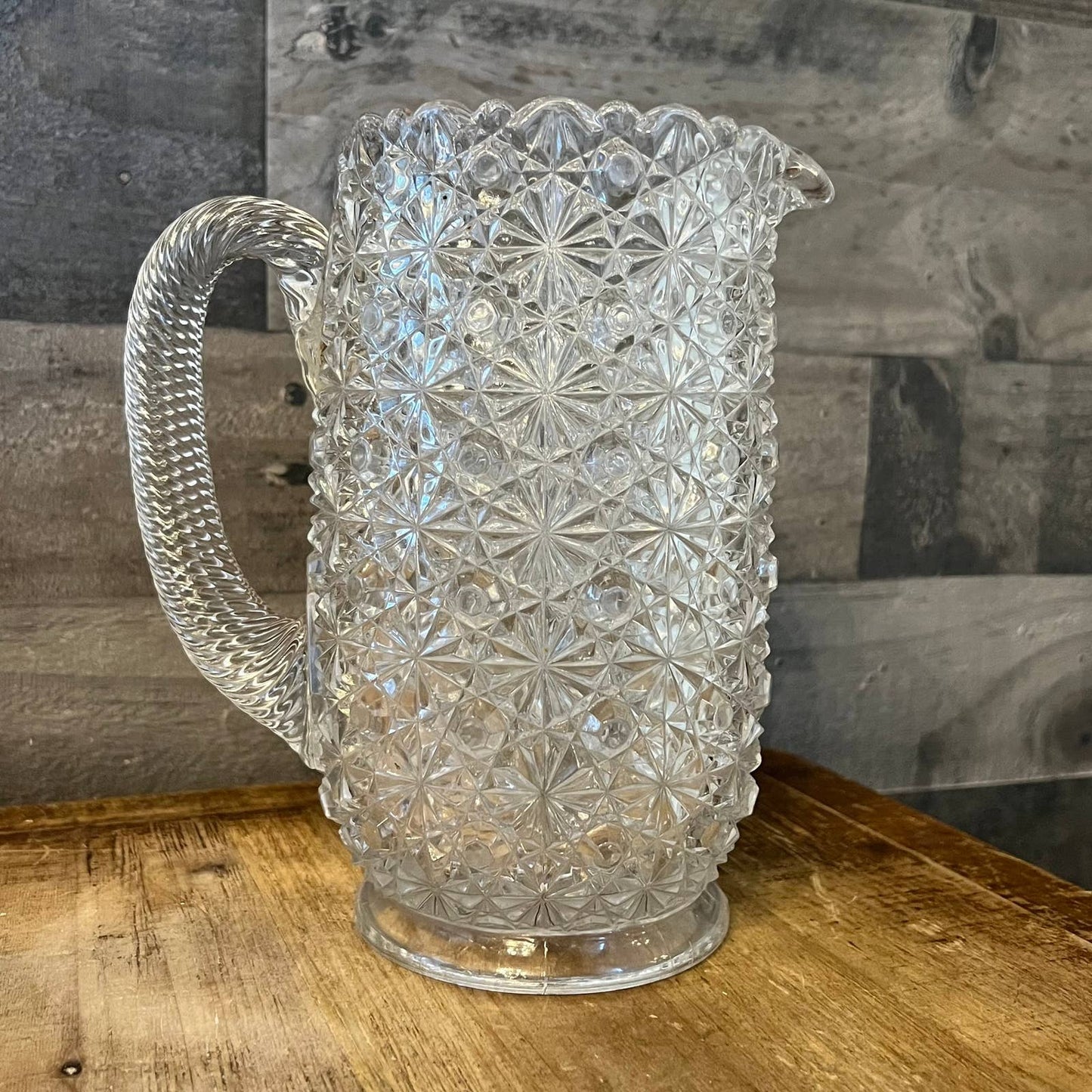 Antique EAPG Elson Glass daisy and button pitcher