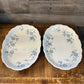 Christina Porcelain Bavarian Blue Seltmann Welden white and blue floral oval serving platters - pair