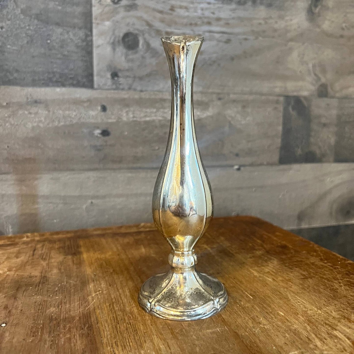 Vintage silver plated handled bud vase