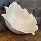 Creamy white earthenware leaf bowl