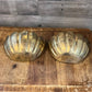 Vintage brass scallop edge wall planters - pair