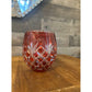 Ruby red cut to clear crystal vase