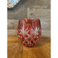 Ruby red cut to clear crystal vase