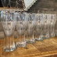 Vintage set of 6 tall pilsner beer clear glasses