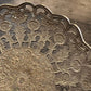 Vintage perforated metal floral round coupe bowl tray