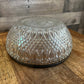 Vintage silver plated rim clear crystal glass bowl