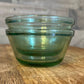 Vintage anchor hocking green glass custard cups