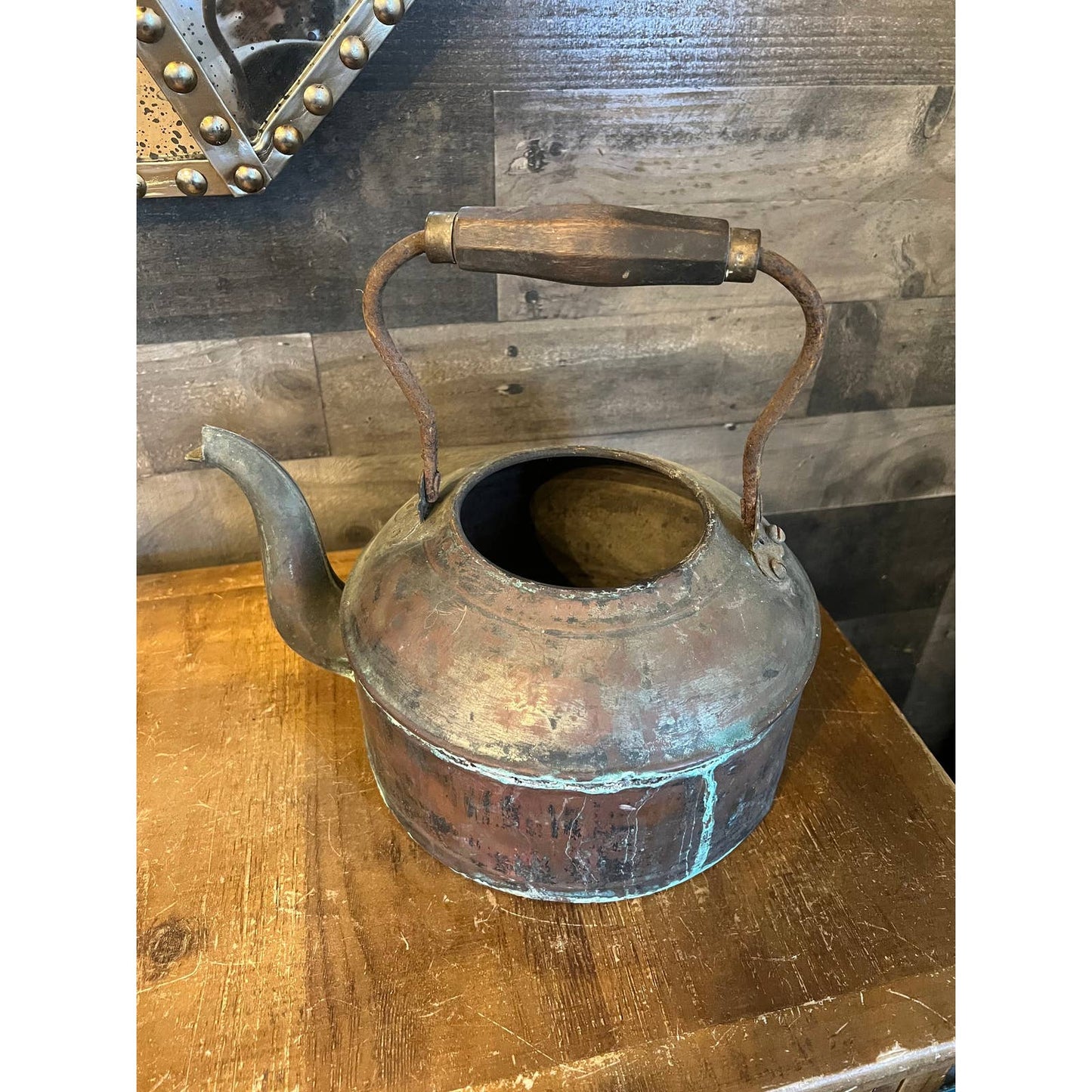 Antique Copper Teapot with Handle