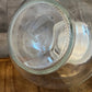 Vintage clear glass pitcher with white plastic lid