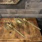 Vintage brass candlestick holder wall sconce pair