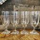 Elegant set of 4 square pedestal base clear glass goblets