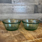 Vintage anchor hocking green glass custard cups