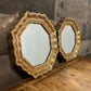 Vintage gold frame small octagon wall mirror