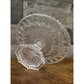 Clear glass thumbprint diamond point pattern round pedestal cake stand - fruit stand - dessert stand