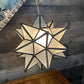 Vintage frosted glass metal frame pendant star lamp