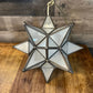 Vintage frosted glass metal frame pendant star lamp