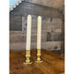 Vintage pair of short brass candlestick holders