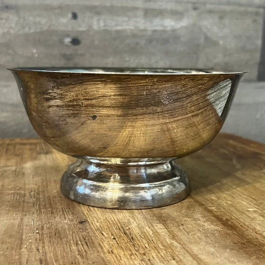 Vintage footed silverplate bowl