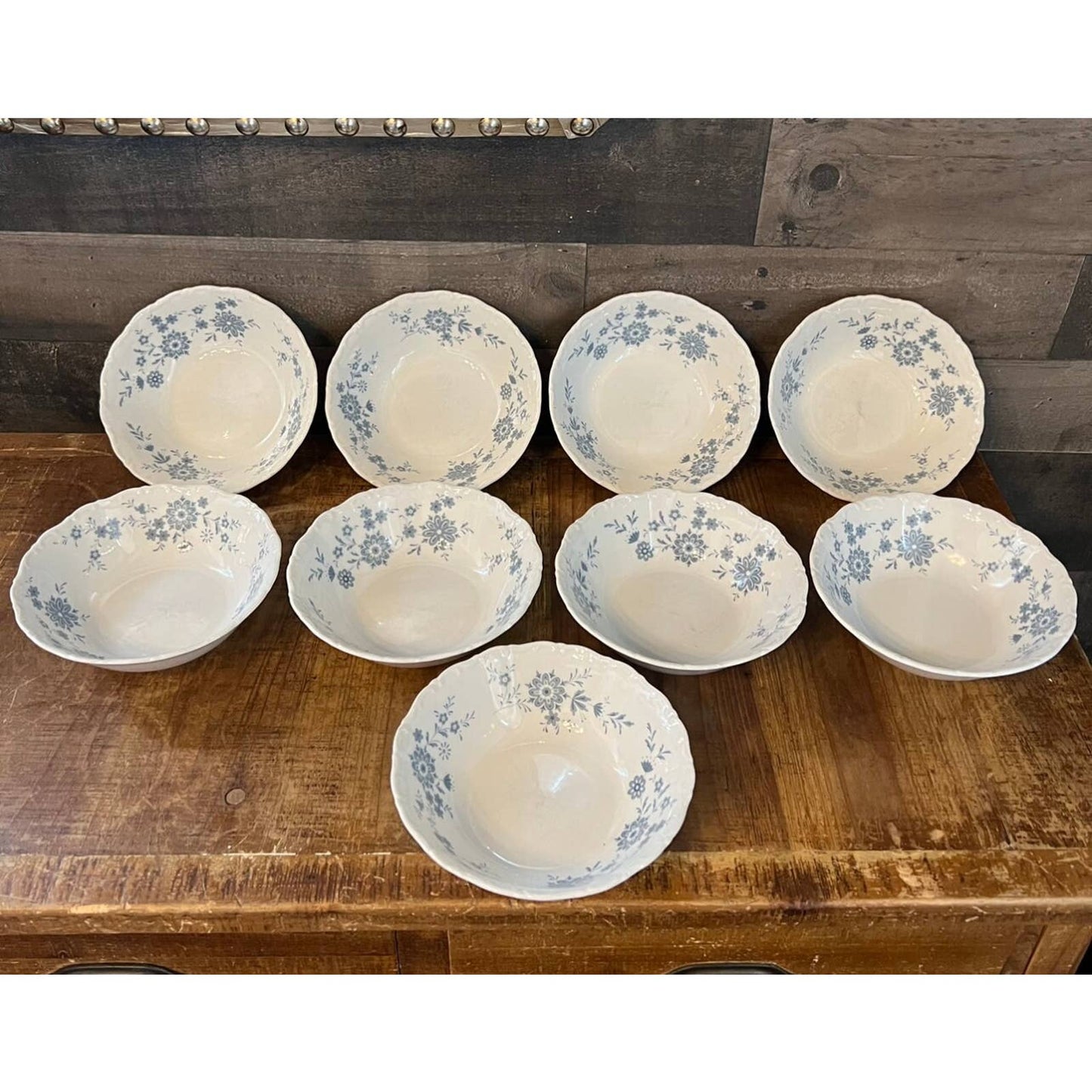 9 Bavarian Blue Christina Porcelain Seltmann Welden coupe bowls