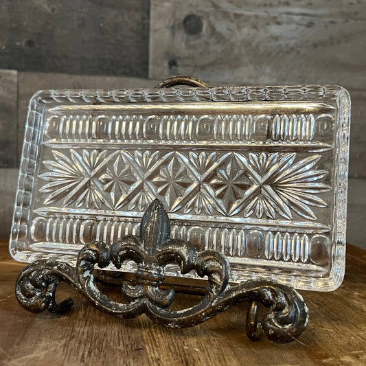 Rectangle crystal glass trinket tray