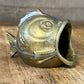 Vintage small brass fish open mouth ashtray - match holder