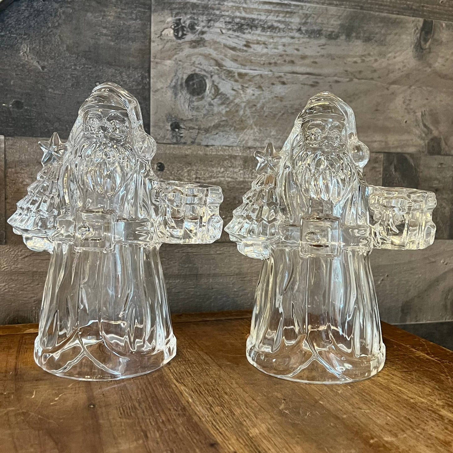 Vintage crystal Santa Clause candlestick holder - 2