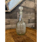 Vintage clear glass square grid pattern decanter