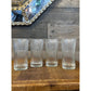 Set of 4 ribbed flared rim clear glass tall tumblers