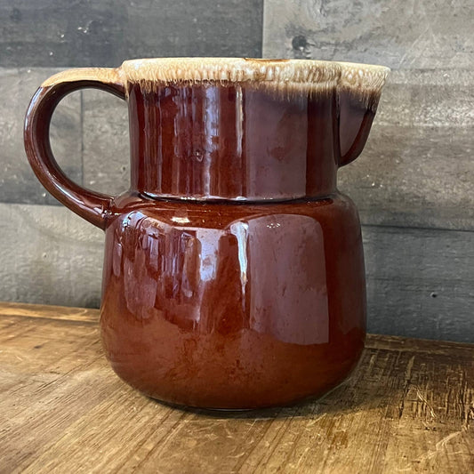 McCoy Pottery brown glaze handled pitcher - vase