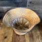 Woven wicker flared scallop rim basket planter