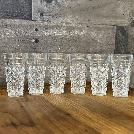 6 diamond point shot glasses - shooters - made in Italy