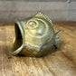 Vintage small brass fish open mouth ashtray - match holder