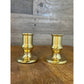 Vintage pair of short brass candlestick holders