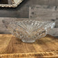 Vintage heavy large pressed glass scallop rim bowl - leaf motif bowl