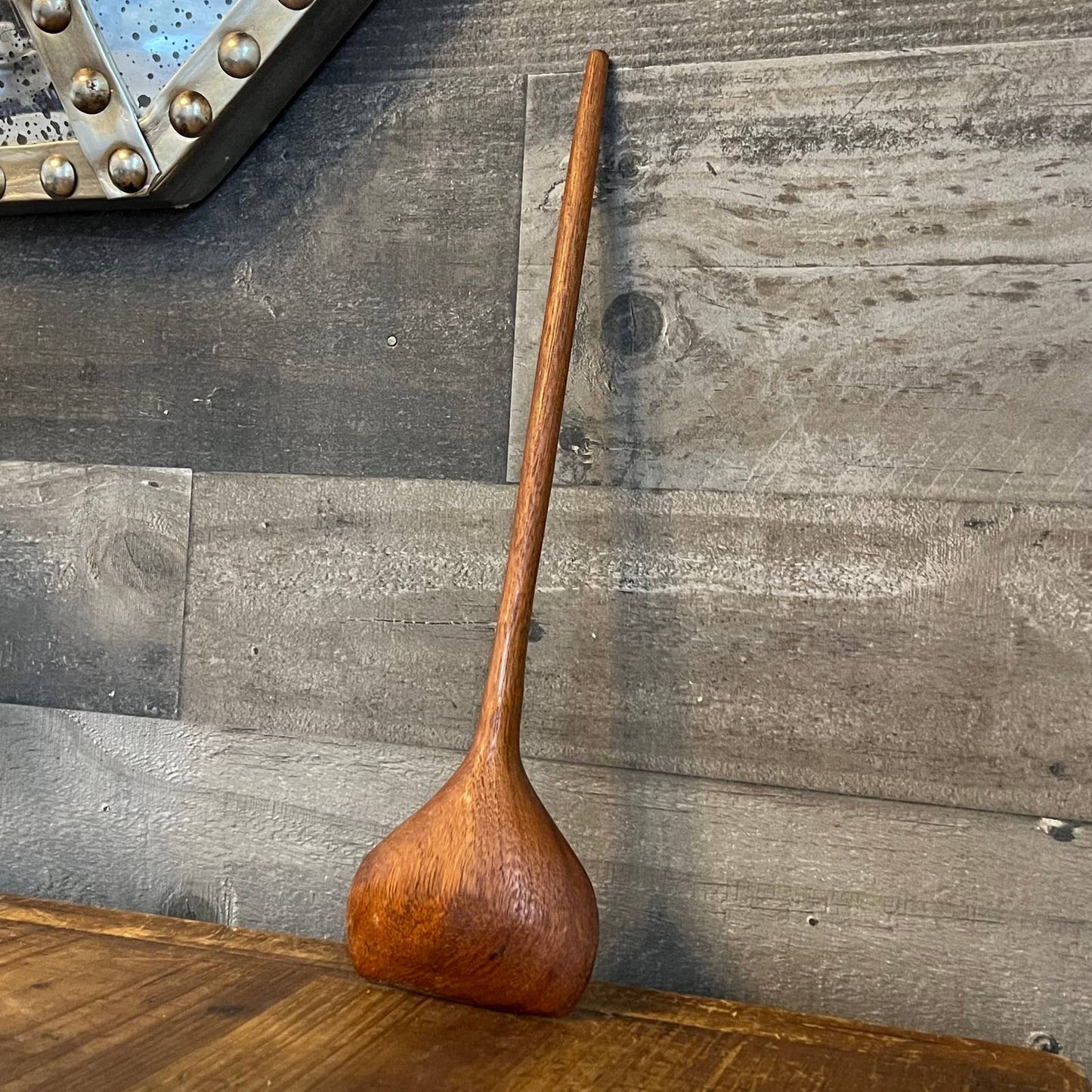 Long handle wood serving spoon