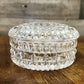 Round crystal lidded trinket dish