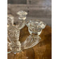 Vintage pair of TIFFIN depression glass candlestick holders - candelabras