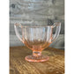 Vintage art deco pink depression glass open sugar bowl